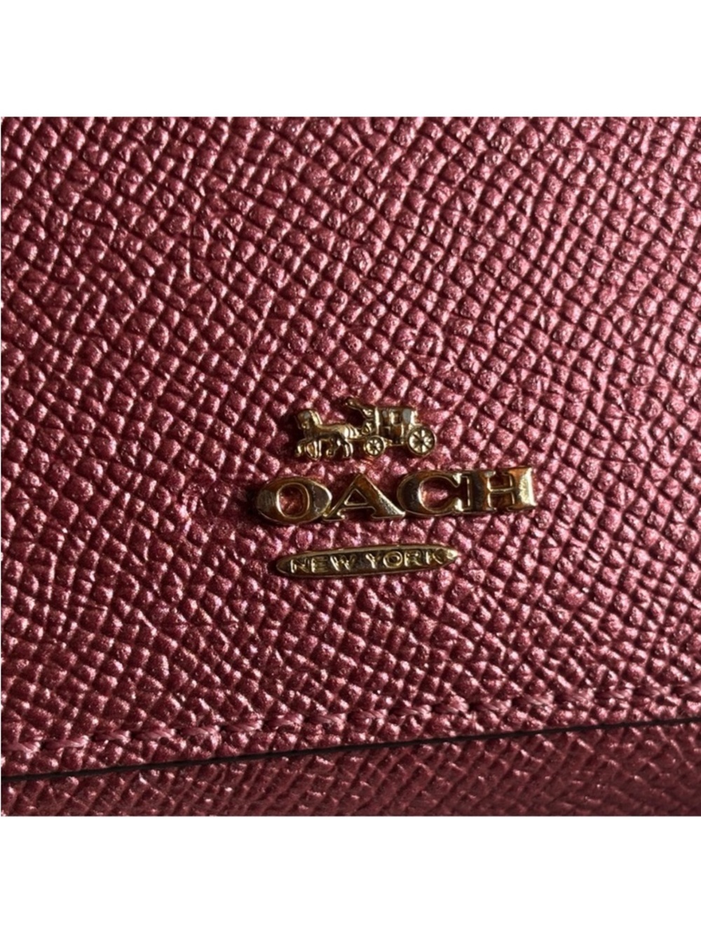 Coach Metallic Raspberry Zip-Around Wallet - Picture 3 of 9
